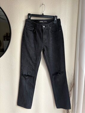 GRLFRND The Kate Low Rise Slim Crop Black Denim Womens Size 25